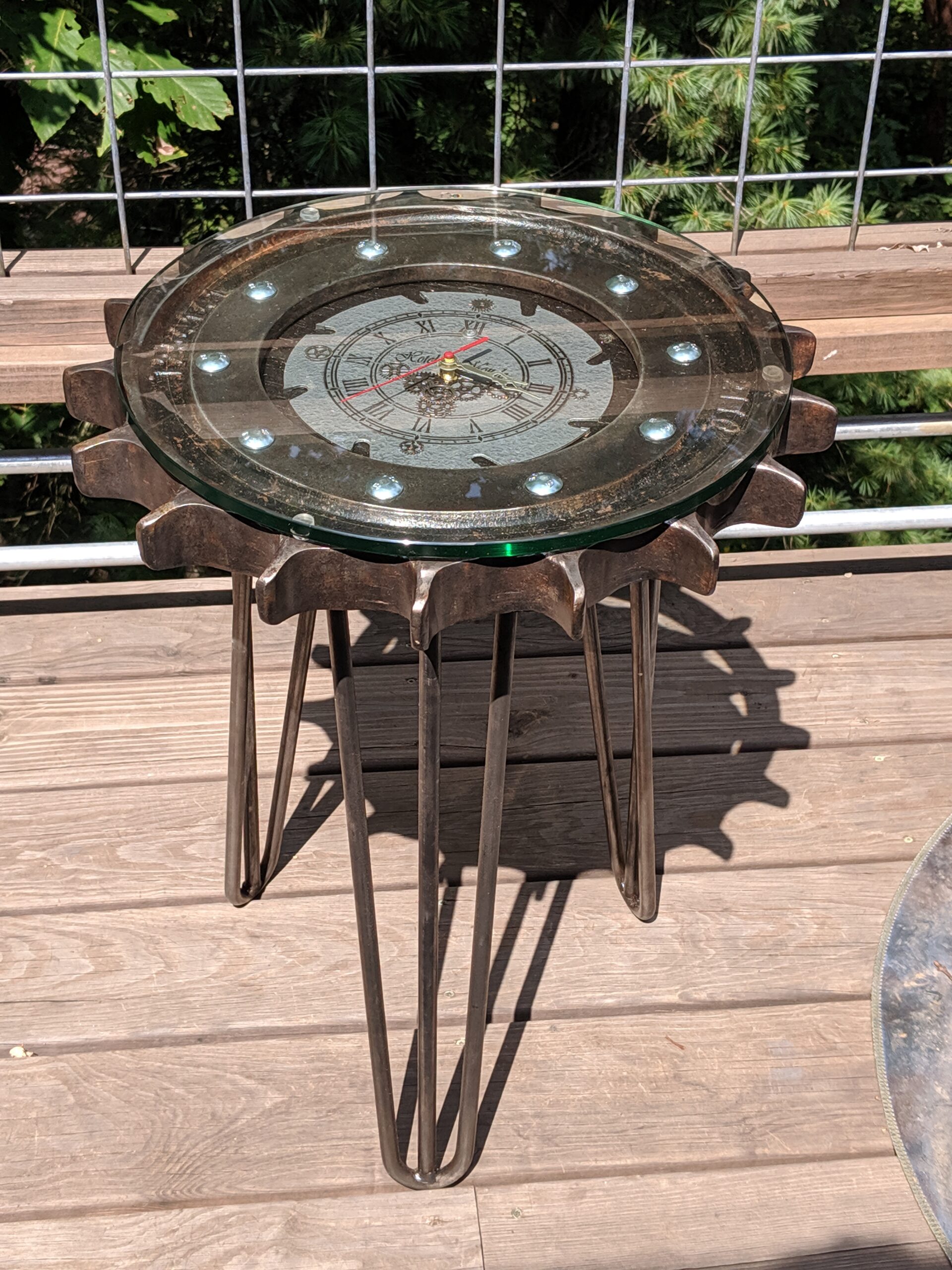 Gear Clock Side Table
