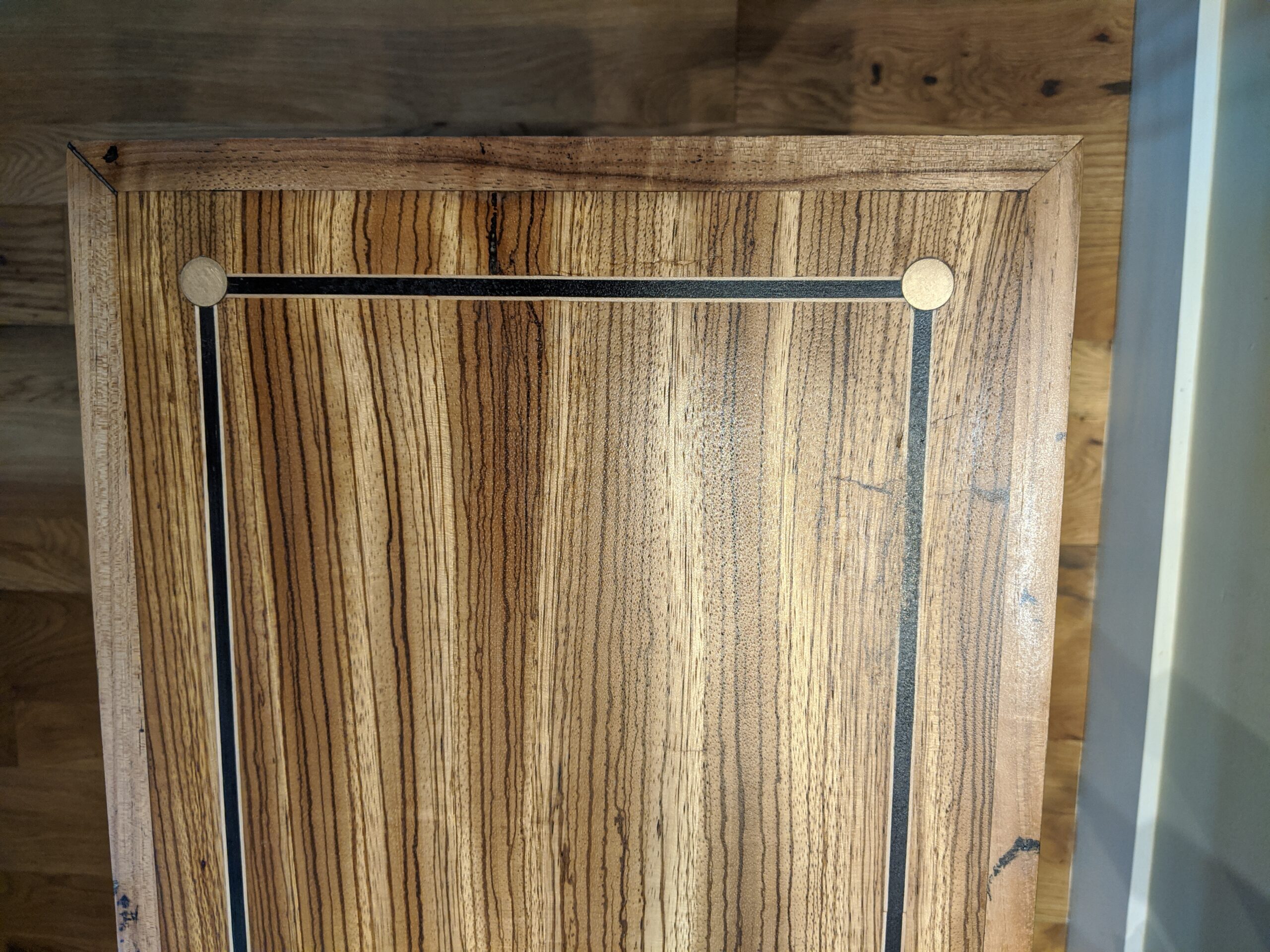 Sofa Table from Zebra Wood with Inlays